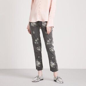 PAIGE Hoxton Straight floral-print high-rise‎ jeans